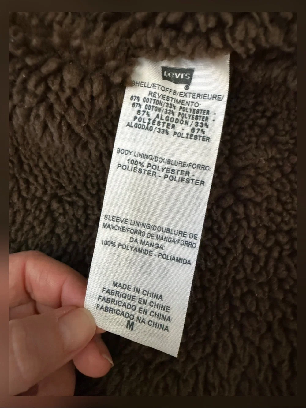 Levi's Brown Sherpa-Lined Corduroy Trucker Jacket - M